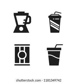 cocktail icon. 4 cocktail vector icons set. soda, soft drink and blender icons for web and design about cocktail theme