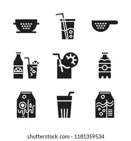 cocktail icon. 9 cocktail vector icons set. soda, mojito and soft drink icons for web and design about cocktail theme