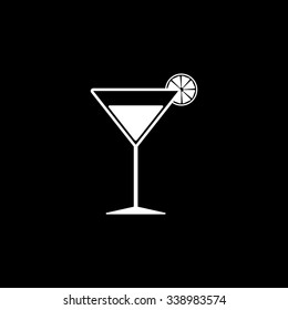 The cocktail icon. Alcohol symbol. Flat Vector illustration