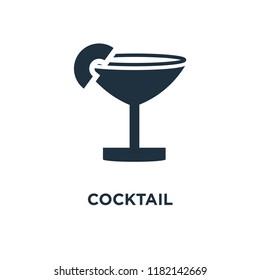Cocktail icon. Black filled vector illustration. Cocktail symbol on white background. Can be used in web and mobile.