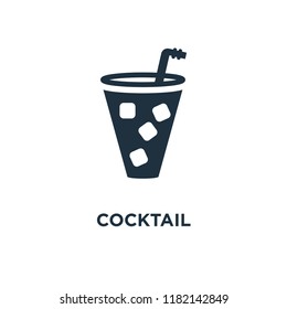 Cocktail icon. Black filled vector illustration. Cocktail symbol on white background. Can be used in web and mobile.