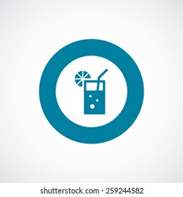 cocktail icon bold blue circle border, white background  