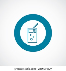 cocktail icon bold blue circle border, white background  