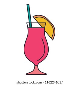 Cocktail icon. Cartoon cocktail vector icon for web design isolated on white background