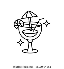 Icono de cóctel de Ilustración vectorial limpia y moderna