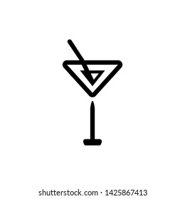Cocktail icon. Cold lemonade drink sign