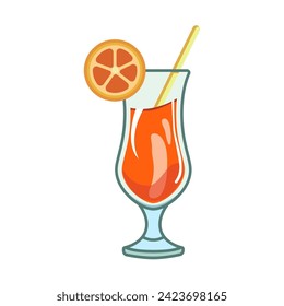 cocktail icon of color style  design vector template