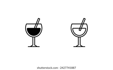 Icono de cóctel con fondo blanco ilustración de stock