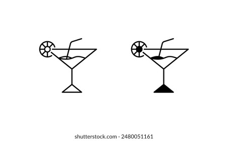 Icono de cóctel con fondo blanco ilustración de stock