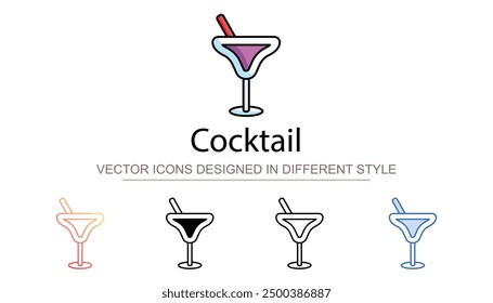 Cocktail icon design with white background stock illustration