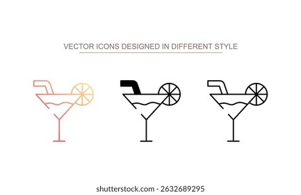 Cocktailsymbol-Design auf weißem Hintergrund, Stockgrafik
