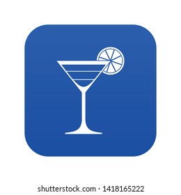 Cocktail icon digital blue for any design isolated on white vector illustration