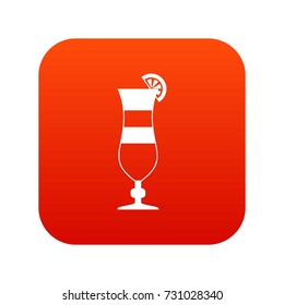 Cocktail icon digital red for any design isolated on white vector illustration