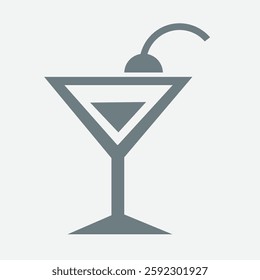 Cocktail icon, drink, alcohol, bar, refreshing, vibrant, celebration, party symbol.