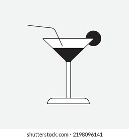 cocktail icon drink glass brandy party margarita cool beverage liquor bar vector 