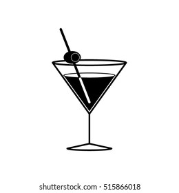 Cocktail icon. Drink isolated on white. vector illustration