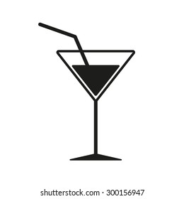 The cocktail icon. Drink and party, alcohol symbol. Flat Vector illustration