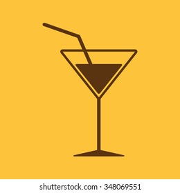 The cocktail icon. Drink and party, alcohol symbol. Flat Vector illustration