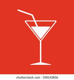 The cocktail icon. Drink and party, alcohol symbol. Flat Vector illustration