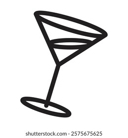 Cocktail icon. Editable line icon. Vector illustration