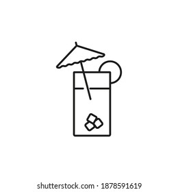icono de cóctel del icono de barra para concepto móvil y aplicaciones web. Icono de cóctel de línea delgada se puede usar para web y móvil. Icono premium sobre fondo blanco