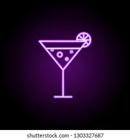 cocktail icon. Elements of Alcohol drink in neon style icons. Simple icon for websites, web design, mobile app, info graphics