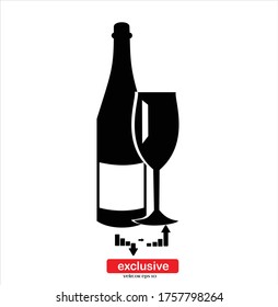 Cocktail Icon. Flat design style vector illustration for graphic and web design.