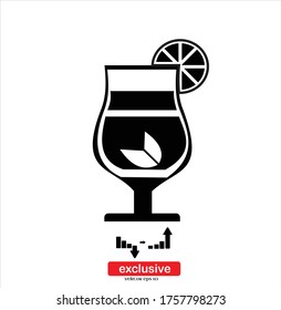 Cocktail Icon. Flat design style vector illustration for graphic and web design.
