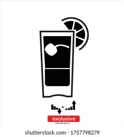 Cocktail Icon. Flat design style vector illustration for graphic and web design.