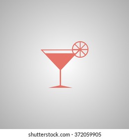 Cocktail icon. Flat design style eps 10