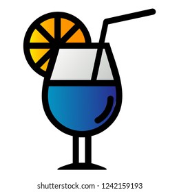 Cocktail icon flat design, cocktail vector or logo illustration 