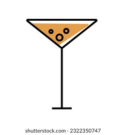 Cocktail icon. flat illustration of cocktail icon for web