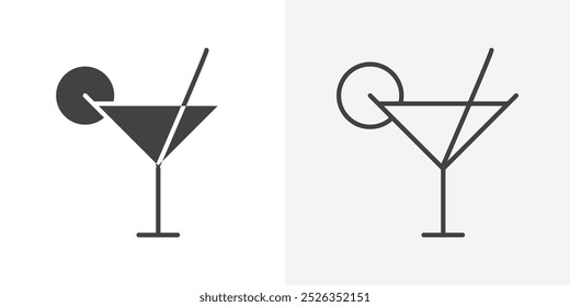 Cocktail icon flat and simple set design
