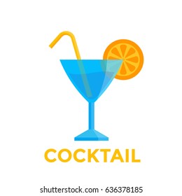 cocktail icon, flat style
