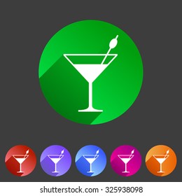 cocktail icon flat web sign symbol logo label