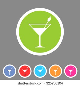 cocktail icon flat web sign symbol logo label