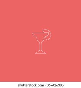 Cocktail icon. Glass illustration.