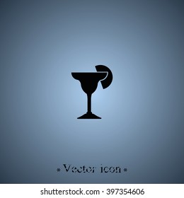 Cocktail icon. Glass illustration.