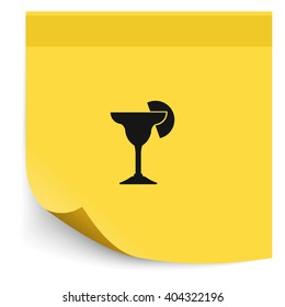 Cocktail icon. Glass illustration. 