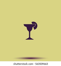 Cocktail icon. Glass illustration.