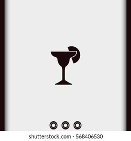 Cocktail icon. Glass illustration.
