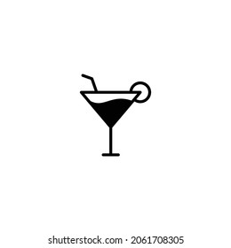 icono de cóctel, vector de icono de vidrio