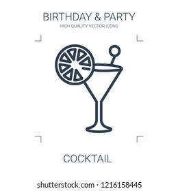 cocktail icon. high quality line cocktail icon on white background. from birthday party collection flat trendy vector cocktail symbol. use for web and mobile