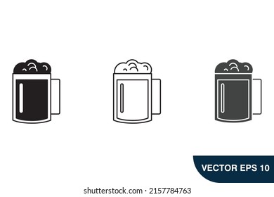 Cocktail icon icons  symbol vector elements for infographic web