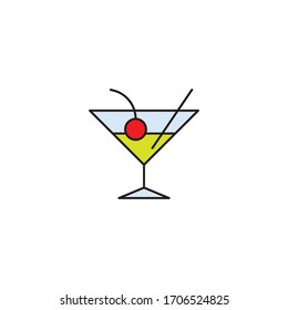 cocktail icon illustration vector flat