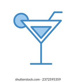 Cocktail icon islolate white background vector stock illustration.