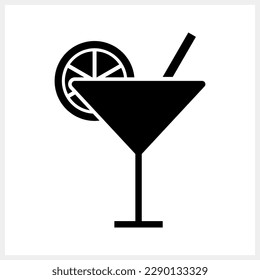 Cocktail icon isolated Drink stencil clipart Engraving vector stock illustration EPS 10