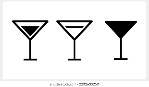 Cocktail icon isolated Drink stencil clipart Engraving vector stock illustration EPS 10