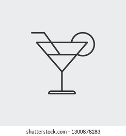 Cocktail icon isolated on background. Drink symbol modern simple vector icon for website design mobile app. Vector Illustration