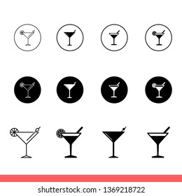 Cocktail icon isolated on white background, martini vector for web or mobile app